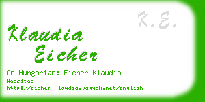 klaudia eicher business card